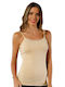 Mit Spaghetti-Träger Beige Damen T-Shirt