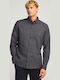 Long-sleeved Cotton Shirt Checked Gray