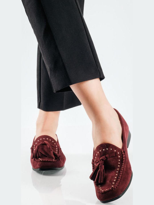 The Shoemart Women's Loafers in Burgundy Color