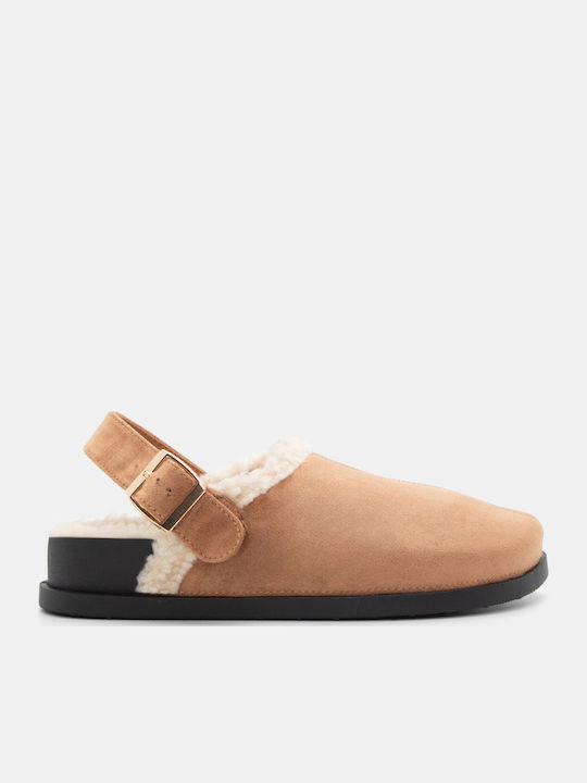 Luigi Winter Women's Slippers with Fur Brown