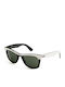 Ray Ban Unisex Sunglasses with White Horn-Rimmed Frame and Green Lens RB2240 144431