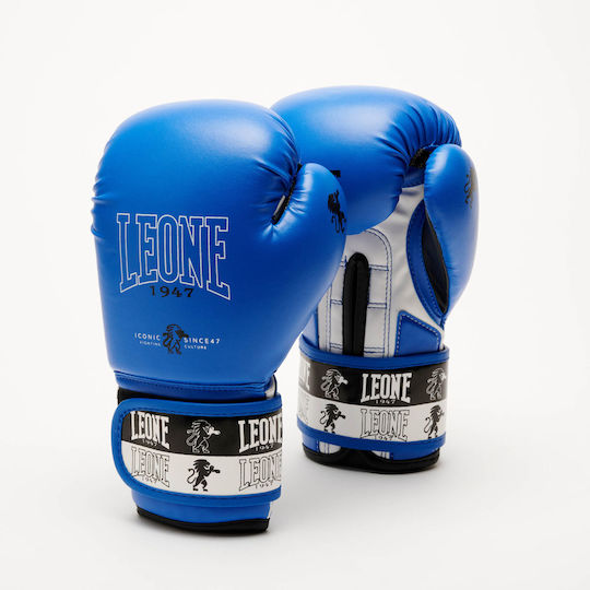 Leone 1947 Παιδικά Γάντια Πυγμαχίας Δερμάτινα για Αγώνα Μπλε