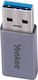 Yenkee Конвертор USB-A Мъжки в USB-C Женски Сив 1 Брой YTC 020