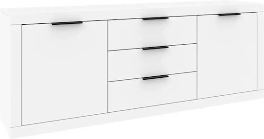Sideboard Doha made of Wood with Drawers White Shade 210x45x80.5cm