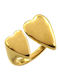 Δαχτυλίδι Ανοξείδωτο Ατσάλι Καρδιές Awear Kimberley Gold