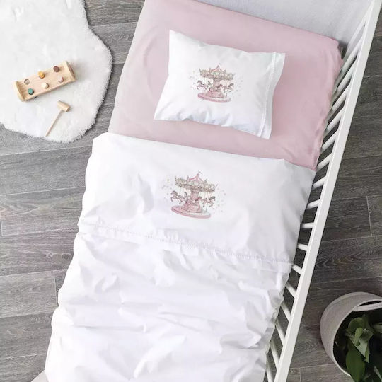 Borea Baby Sheets Set Crib Cotton White 120x160cm 2pcs