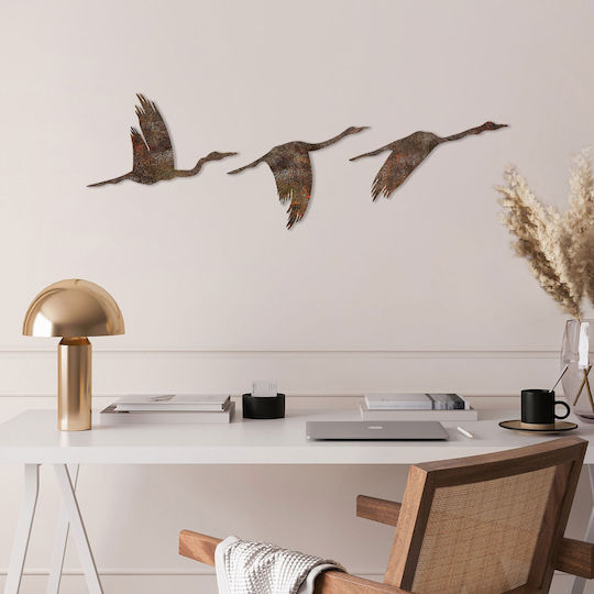 Διακοσμητικά Τοίχου Σετ 3τμχ A-g Rusty Birds 891tnl3782 Μεταλλικό