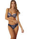 Norddiva Dantelat Set de Lenjerie Sutien cu Brazilia Dark Blue