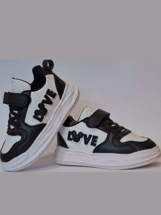 Kids Sneakers with Hoop & Loop Closure Black