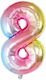 Balon Folie Număr 8 Multicolor 40buc