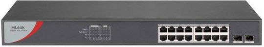 Hikvision HiLook NS-0518P-125 Unmanaged L2 PoE+ Switch with 16 Gigabit (1Gbps) Ethernet Ports and 2 SFP Ports