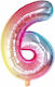 Balon Folie Număr 6 Multicolor 40buc