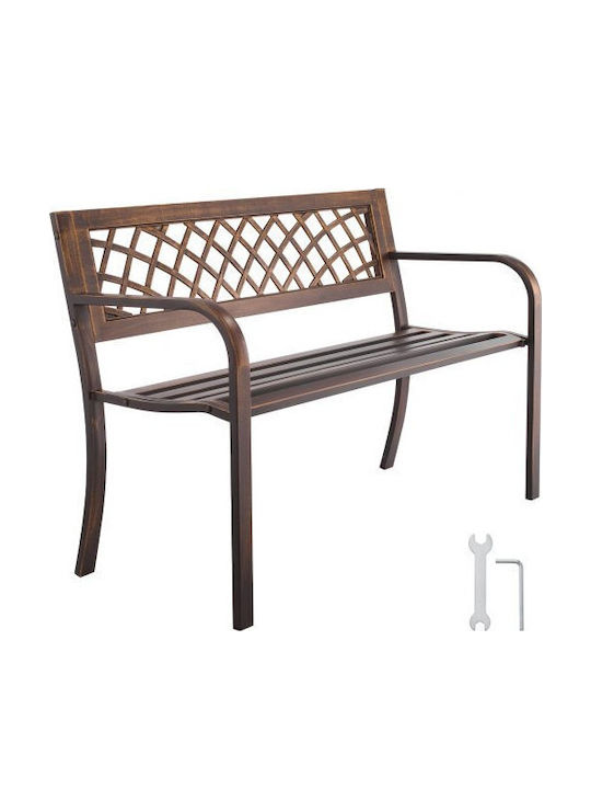 Vevor Outdoor-Sitzbank Gartenbank 116 Cm Metallrahmen PVC Mesh Rückenlehne Veranda