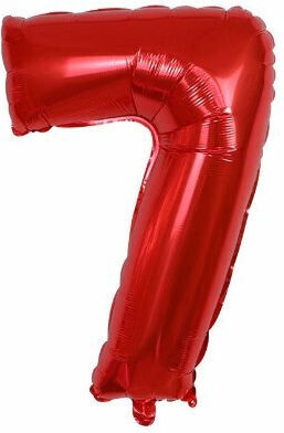 Balon Folie Jumbo Număr 7 Roșu 80buc