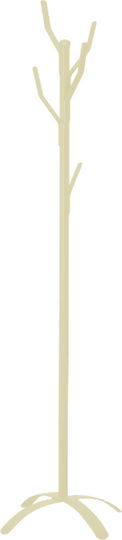 Coat Rack Basic Metallic Handmade Solid Ivory 30x30x175cm