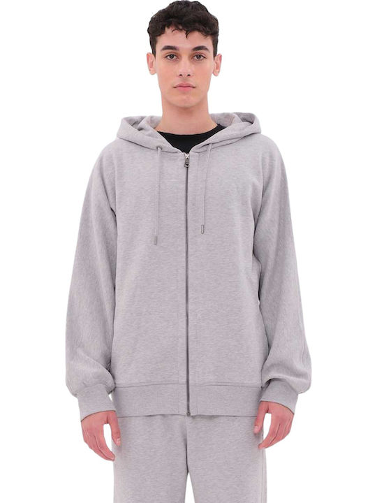Ζακέτα με Κουκούλα Melange Grey
