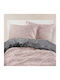 Borea Super-Double Bed Sheets Set With Rubber Hugger 160x200+40cm Nest Pink (4 Pieces)