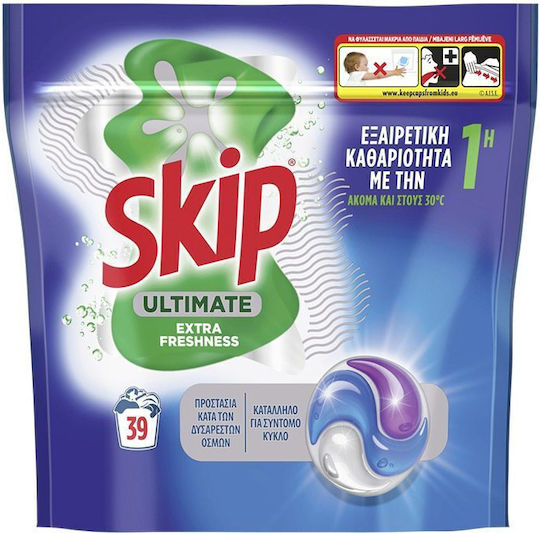 Kάψουλες Πλυντηρίου Ρούχων Ultimate Fresh Skip 39μεζ