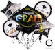 Set 5 Baloane Folie Negre Jumbo Rotunde 70buc