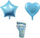 Set of 3 Balloons Foil Blue Jumbo Hearts 79cm