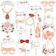 Set 23 Partyzubehör Flippy Fotostand-Requisiten Junggesellinnenabschied Thema Pink
