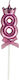 Nummer 8 Kerze Flippy Krone Schleifen Design Kuchen 6 X 2,5 Cm Lila
