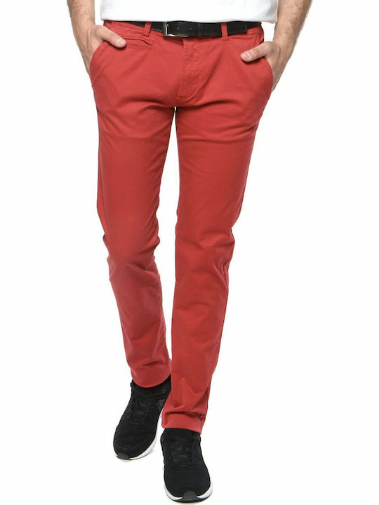 Men's Chinos Elastic Red Slim Fit