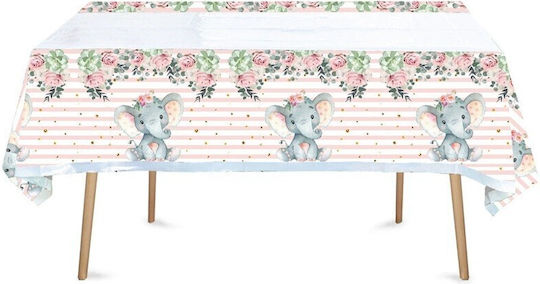Tablecloth Flippy Plastic Elephant Print 180 X 108 Cm Pink