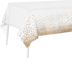 Tablecloth Flippy Made Peva Polka Dot Print 137 X 274 Cm Waterproof Stain Resistant Quick Cleaning Brown