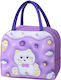 Schulische Isothermische Hand-Lunch-Tasche Lila 19 x 13 x 23cm