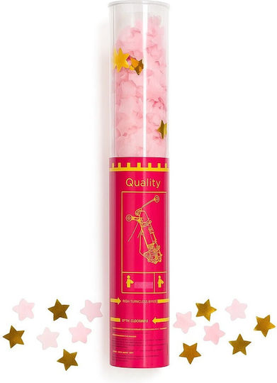 Confetti Cannon Flippy 40 cm Star-Shaped Foil Paper Design Pet Packaging Pink