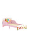 Pat pentru Copii Clasic Single Pink pentru Saltea 70x140cm