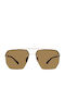 Prive Revaux Unisex Sunglasses with Gold Metal Frame and Brown Polarized Lens OFFGUARD/S/J5G70/6116/145