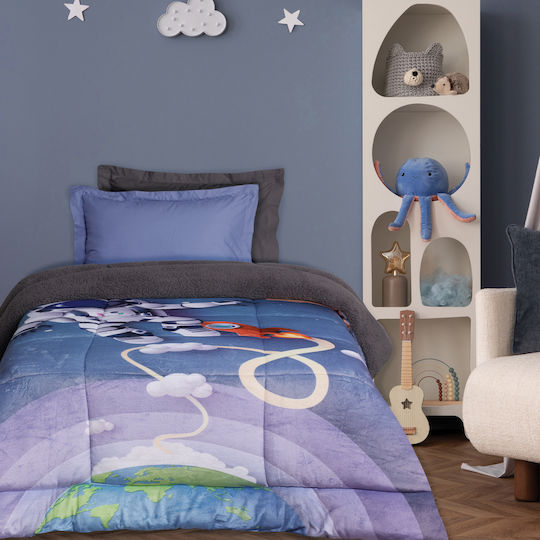 Das Home Детско завиване Единично с Холофайбърно пълнеж Space Trip Blue, Grey 160x220cm Das Home Детско завиване Единично с Холофайбърно пълнеж Space Trip Blue, Grey 160x220cm