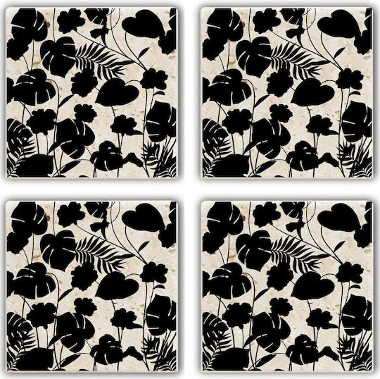 Hermia Σουβέρ Πέτρινο Μπεζ 10x10cm 4τμχ