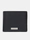 Plaque Billfold With Coin Leather Men's Wallet Coins Black