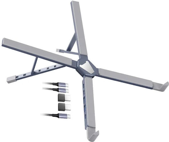 Welx WL5 Lightstand Hub 5 Porturi USB 2.0 cu Conectare USB-A Argintiu