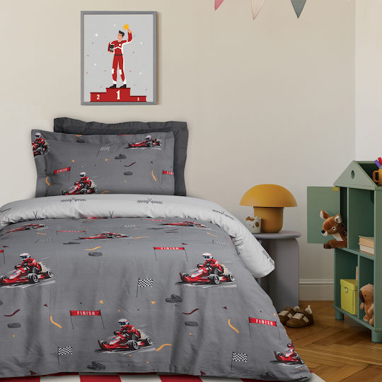 Das Home Σετ Παιδική Παπλωματοθήκη Μονή Grey