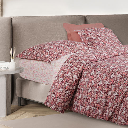 Das Home Set Super dublu 4buc 170x200+35cm cu Elastic Casual 5433 Bordeaux, Nude Das Home Set Super dublu 4buc 170x200+35cm cu Elastic Casual 5433 Bordeaux, Nude