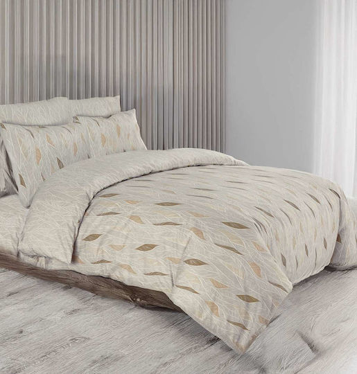 Espree Sheet Sets King Size with Elastic 180x200+35cm. Beige 4pcs