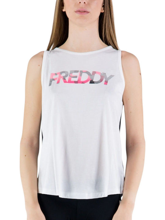 Freddy Γυναικεία Αθλητική Μπλούζα Αμάνικη Λευκή