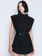 Sommer Mini Abendkleid Drapierung Schwarz 54-3050-Schwarz