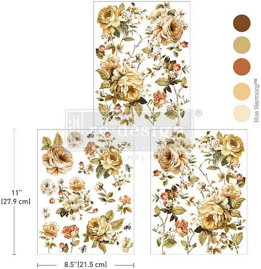 Хартия Decor Transfer Prima Re-design Belle Époque Blooms 28x21.5см 3 Бройки