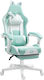 HomCom 921-794V00LB Gaming Chair with Adjustable Arms and Footrest White / Pink