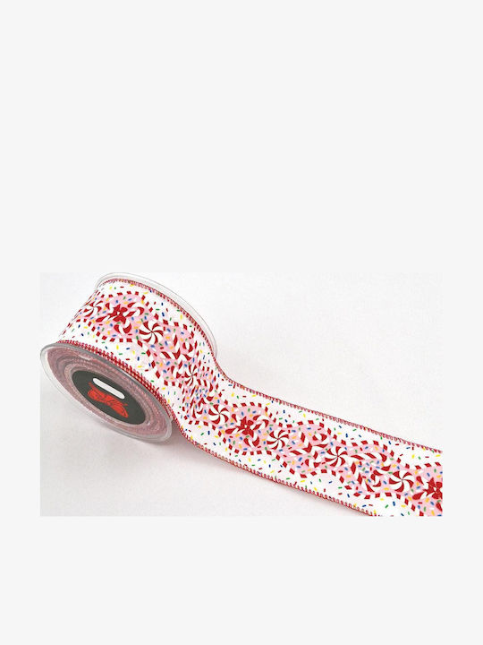 LiebeQueen Christmas Ribbon White 900x6.7cm 1pc