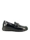 Patent Leather Women's Loafers in Black Color