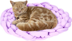 Cat Bed 40x40 Cm Fluffy Woven Wool Anti-stress Pink