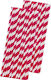 Set 16 Strohhalme Flippy Weihnachten Tisch Papier 19,7 Cm Weiß-Rot