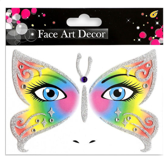 Temporary Face Sticker Flippy Makeup Face Art Halloween Theater Butterfly Design Multicolor