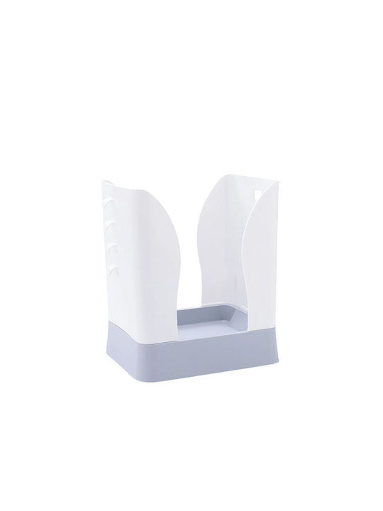 Extensible Trash Bin Flippy Plastic Adjustable Foldable Versatile Kitchen Bathroom Office Universal Bin 21x25x17 Cm White Gray